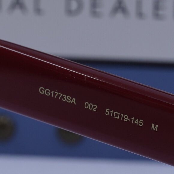 Gucci GG1773SA 002 Cat Eye Sunglasses - Burgundy/Brown - Picture 8 of 12